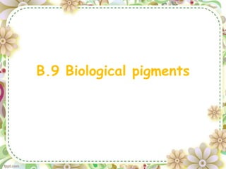 B.9 Biological pigments
 