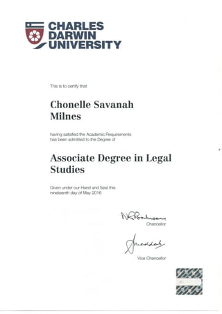 Associate Degree in Legal Studies 2016