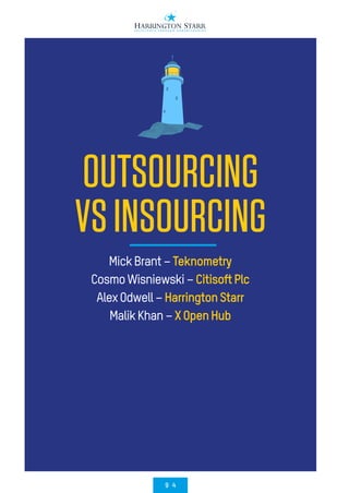 9 4
OUTSOURCING
VSINSOURCING
MickBrant–Teknometry
CosmoWisniewski–CitisoftPlc
AlexOdwell–HarringtonStarr
MalikKhan–XOpenHub
 