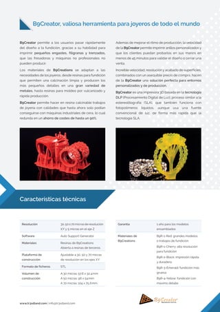 Dossier: B9Creator para profesionales de la joyería | PDF