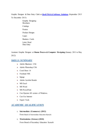 Mohammad Yawar Khan CV With Pic01 | PDF