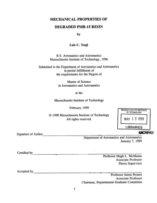 Thesis-MIT-Mechanical Properties of Degraded PMR-15 Resin