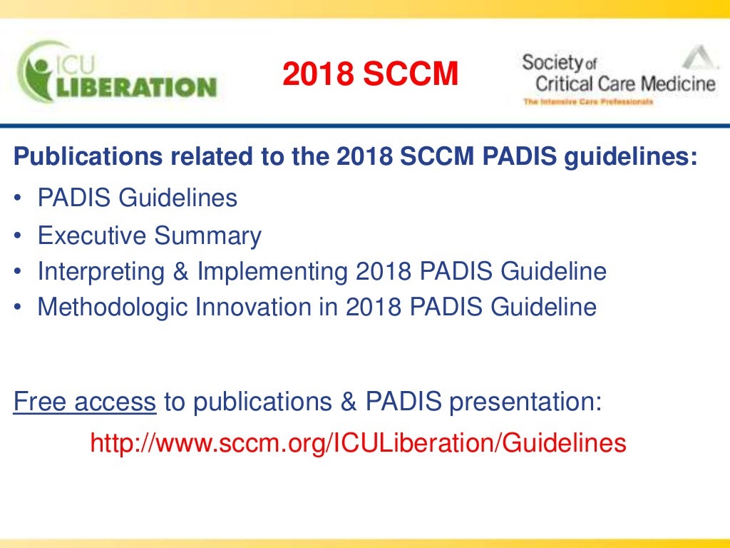 The New 2018 SCCM PADIS Guidelines Quick Hits of for…