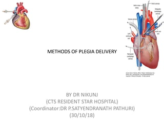 METHODS OF PLEGIA DELIVERY
BY DR NIKUNJ
(CTS RESIDENT STAR HOSPITAL)
(Coordinator:DR P.SATYENDRANATH PATHURI)
(30/10/18)
 