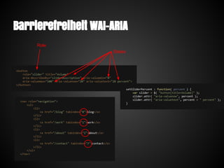 Barrierefreiheit WAI-ARIA
Role
States
 