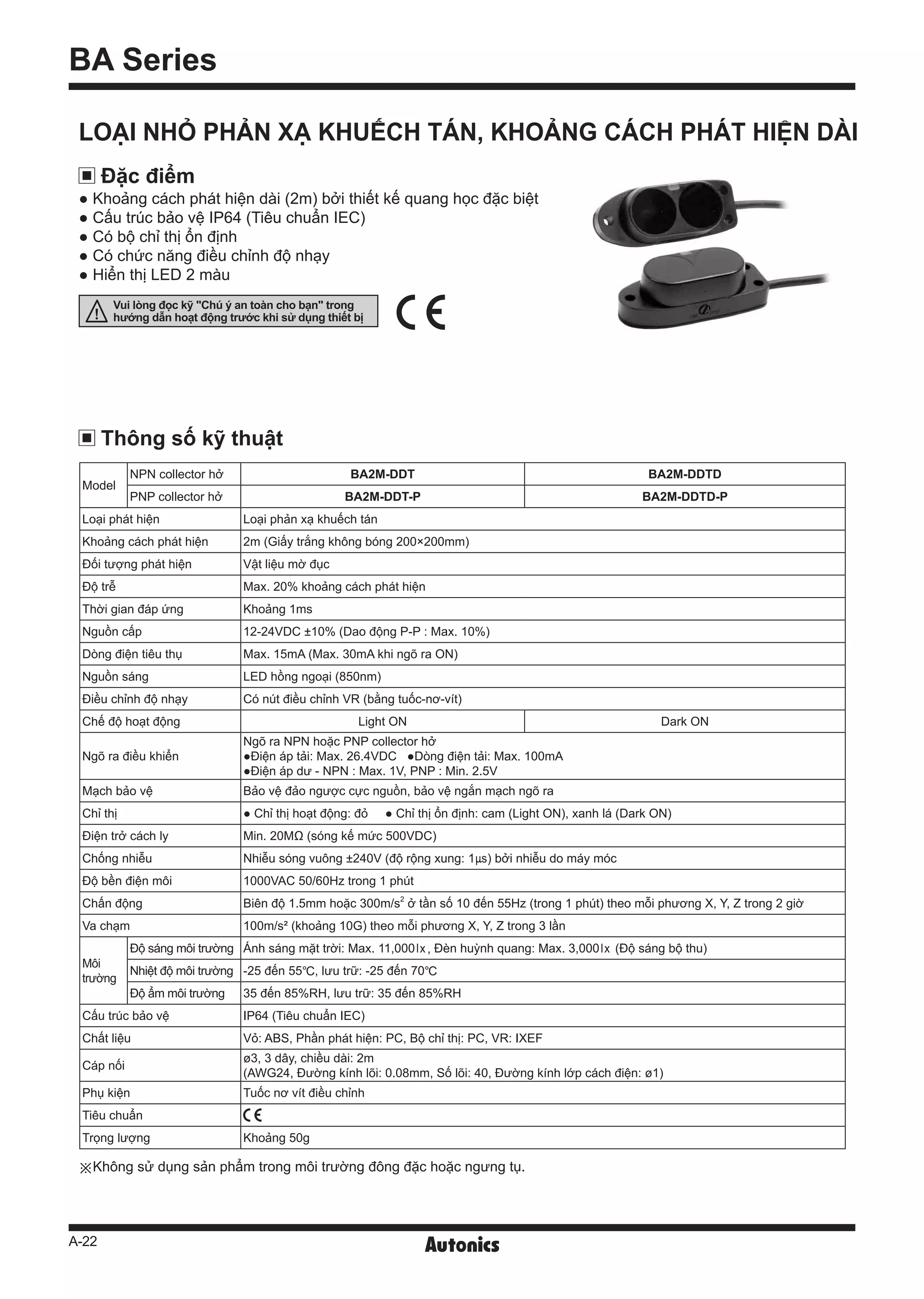 Catalog Photoelectric Sensor Autonics BA Series Beeteco PDF