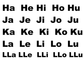 Ba Be Bi Bo Bu Ba Be Bi Bo Bu