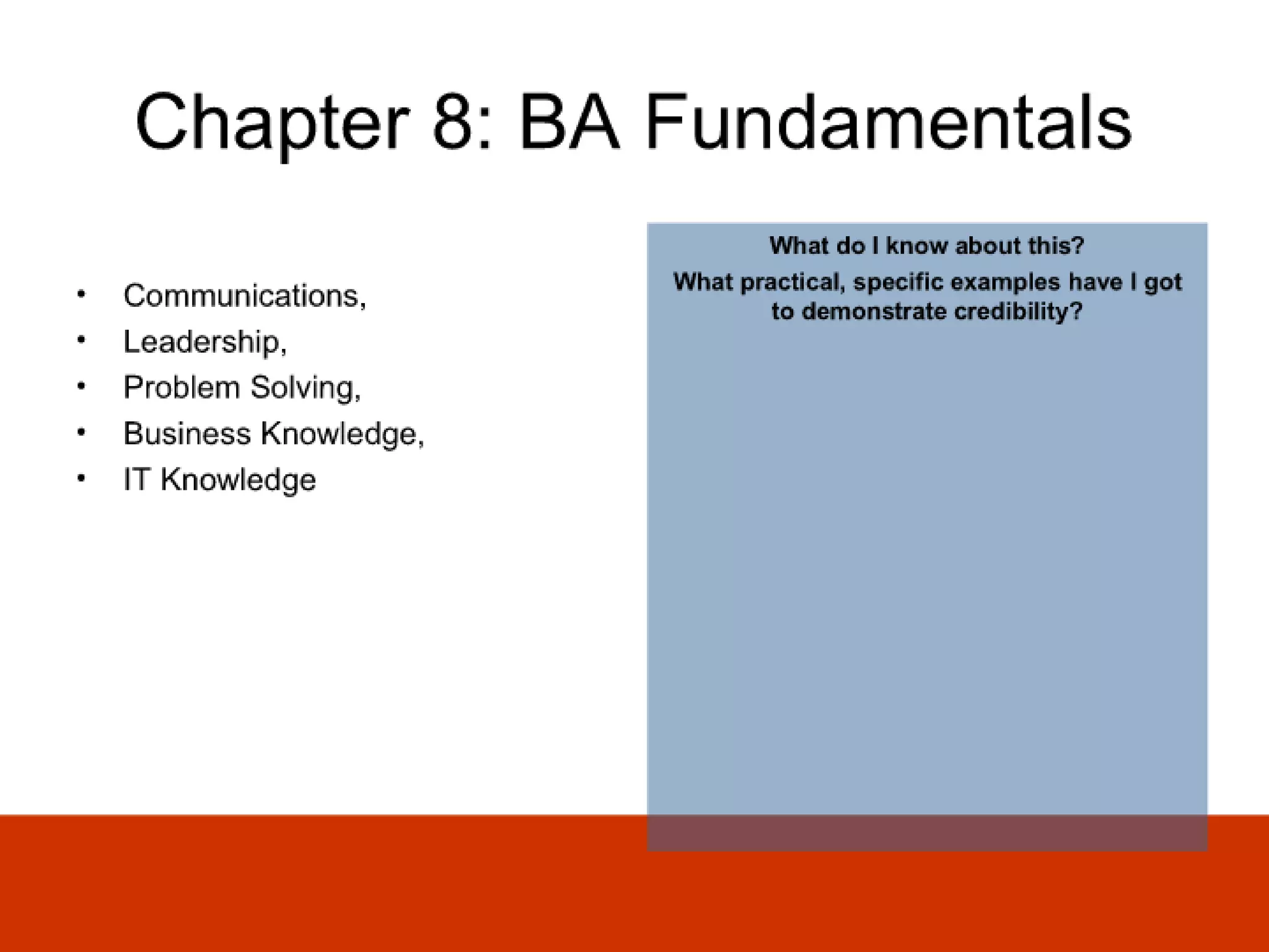 Ba Skills And Knowledge Audit