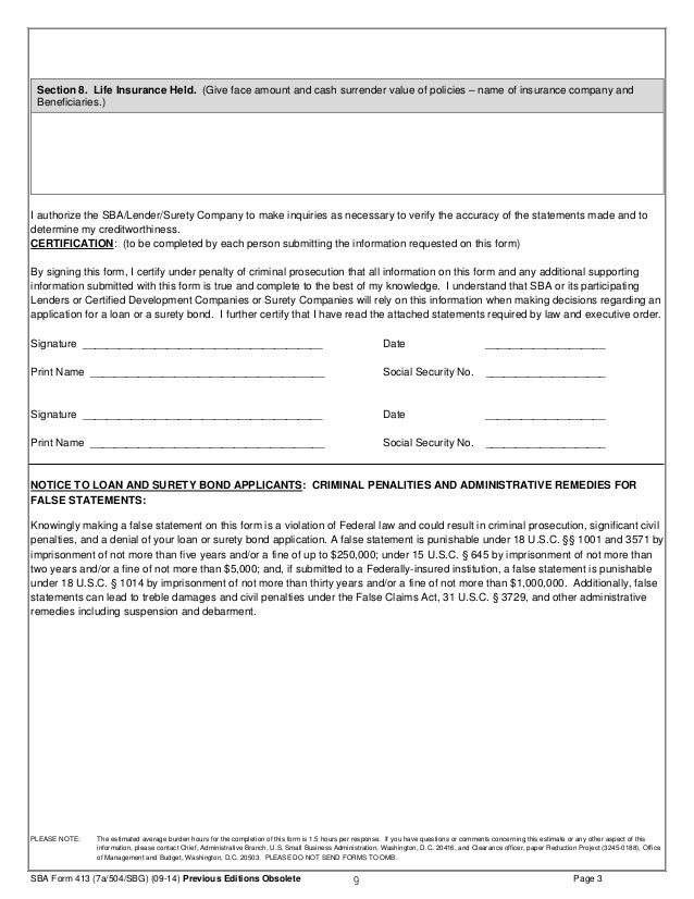 meadows bank sba loan application sba 413 form