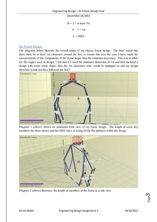 Engineer Frame Design Engineering Design Assignment | DOCX