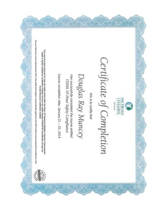 Muncey EHS DOT Certifications