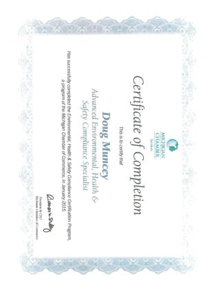 Muncey EHS DOT Certifications