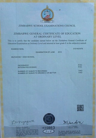 O level certificate 01
