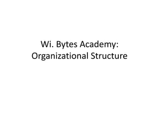 Wi. Bytes Academy:
Organizational Structure
 