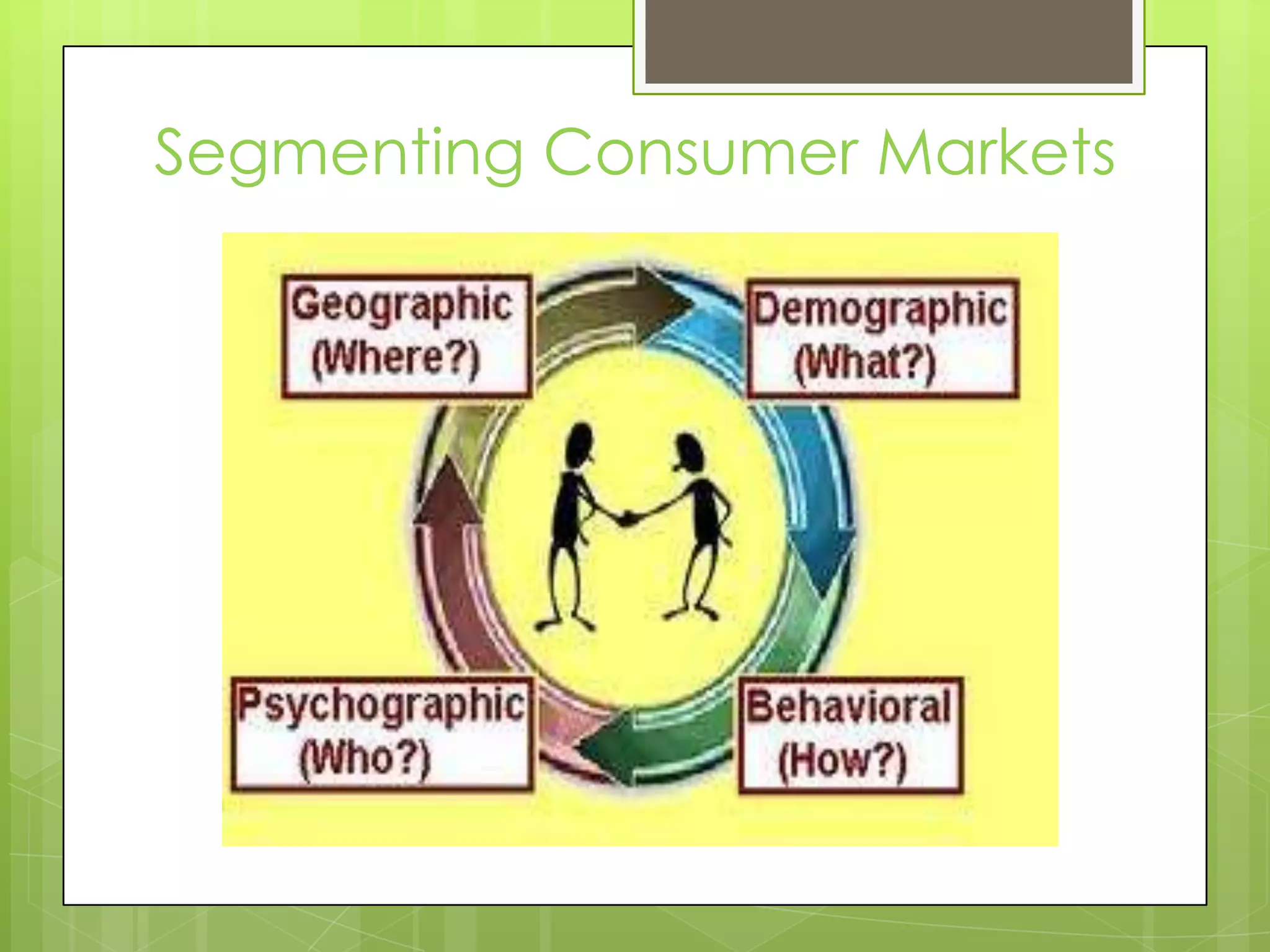 Segmenting Consumer Markets
 