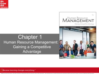©McGraw-Hill Education. All rights reserved. Authorized only for instructor use in the classroom. No reproduction or further distribution permitted without the prior written consent of McGraw-Hill Education.
Chapter 1
Human Resource Management:
Gaining a Competitive
Advantage
 