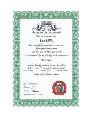 5. Transport Course Certificate