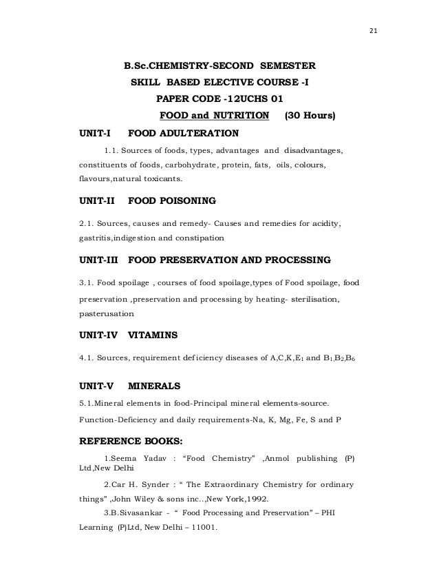Syllabus Bsc Chemistry
