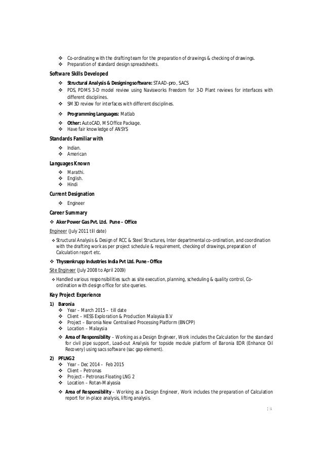 structural engineer resumes