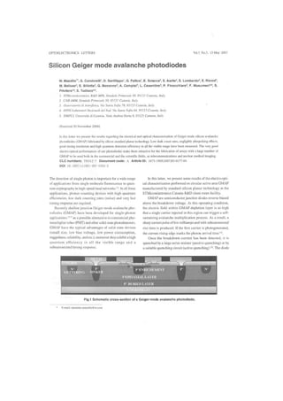 Silicon Geiger mode avalanche photodiodes