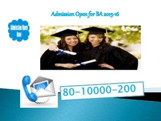 Admission Open for BA 2015-16
 