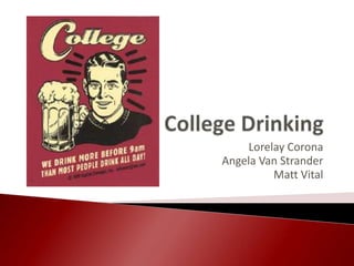 College Drinking Lorelay Corona Angela Van Strander Matt Vital 