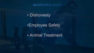 • Dishonesty
•Employee Safety
• Animal Treatment
 