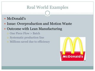 Space*Typically 95% of  lead time is non-value added*