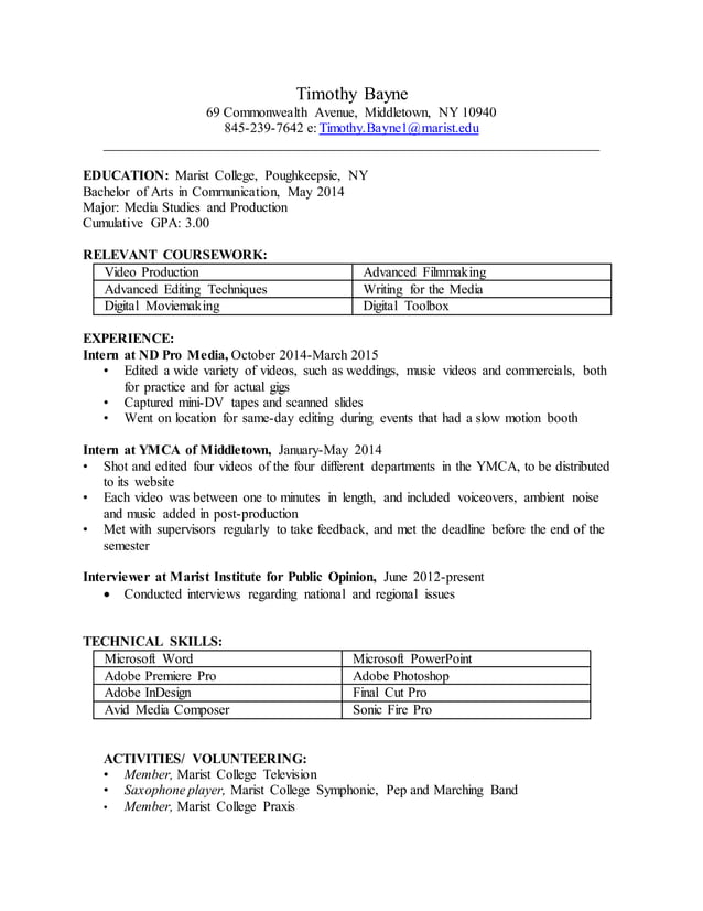Timothy Bayne Resume 2015 PDF Timothy bayne resume 2015 pdf