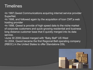 Who are the Regional Bell Operating Companies (RBOCs)?	The original 7 RBOCs were formed from the 1984 breakup of AT&T.  AT&T originally consisted of 22 Bell Operating Companies (BOCs).  The 1984 Divestiture merged the 22 BOCs into 7 RBOCs:Ameritech 