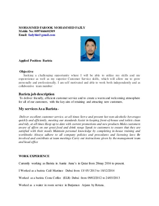 fazly cv cv barista