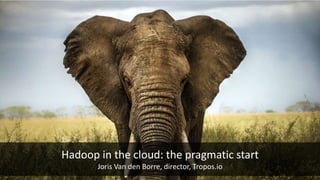 Hadoop in the cloud: the pragmatic start
Joris Van den Borre, director, Tropos.io
 