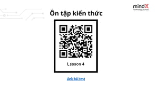 Ôn tập kiến thức
Link bài test
 
