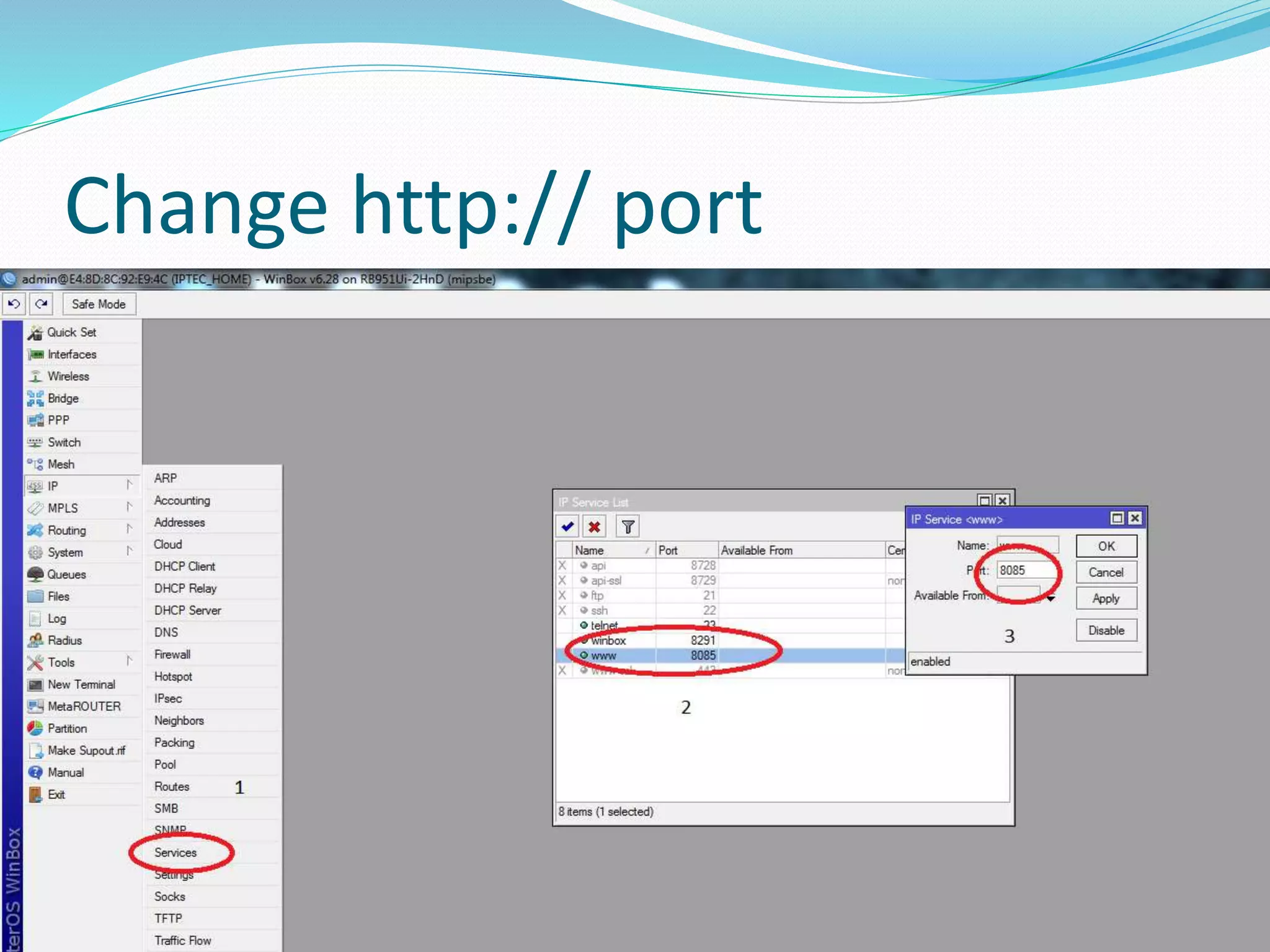 Change http:// port
 