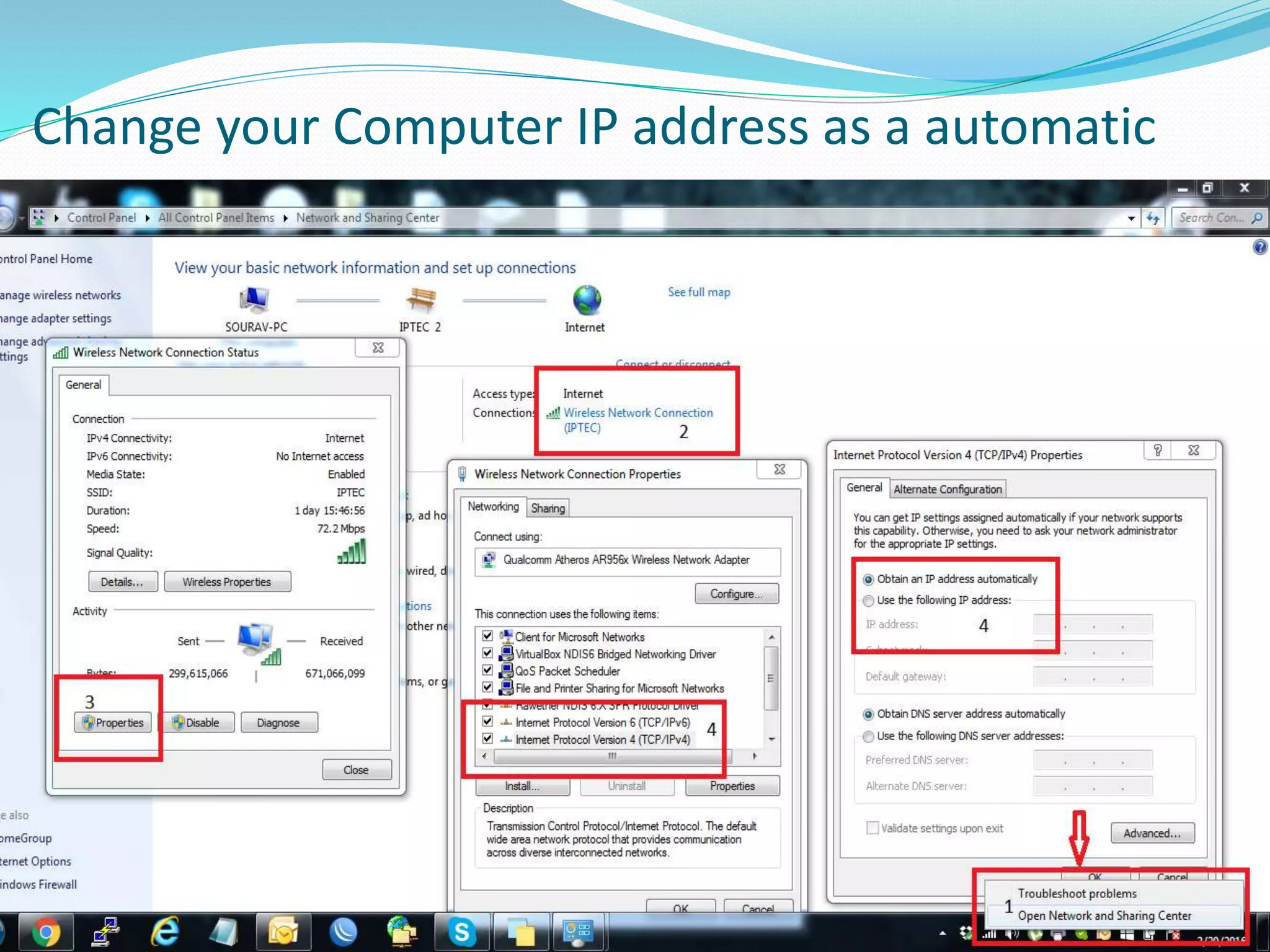 Change your Computer IP address as a automatic
 