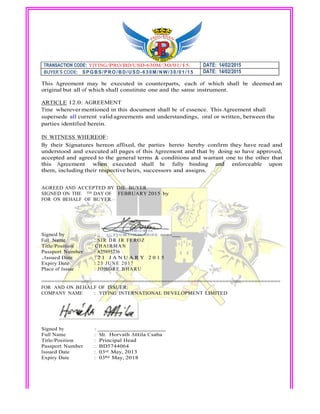 DRAFT DOA$190 $190 2501 M-AGREEMENT with letterhead | PDF