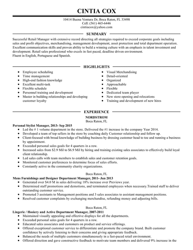 Cintia Cox Resume 2015 PDF - Cintia Cox Resume 2015 1 638 
