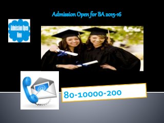 Admission Open for BA 2015-16
 