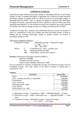 Ba7202 financial management (unit3) notes | PDF