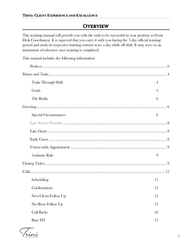 Training Manual