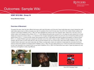 Outcomes: Sample Wiki
19
 