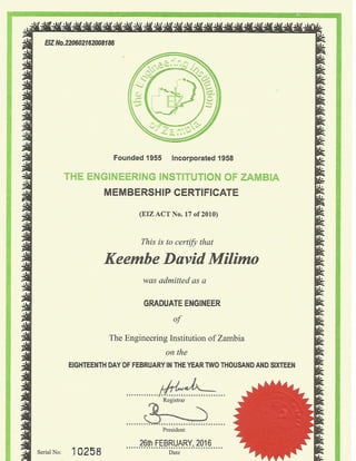 EIZ Certificate