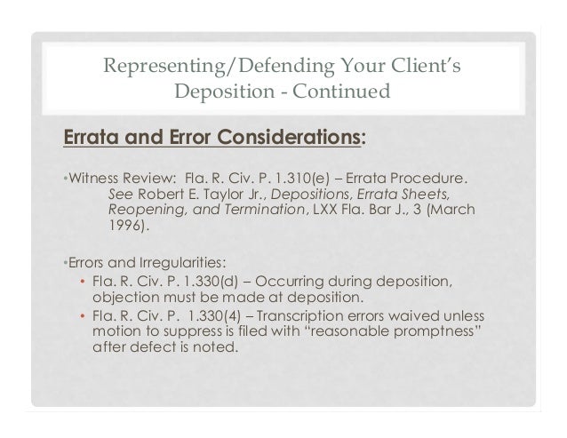 deposition power point final pdf errata sheet deposition