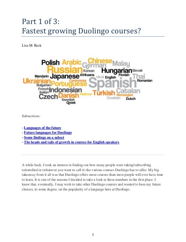 Part 1 Of 3 Fastest Growing Duolingo Courses