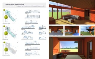 Casa de campo | Alcácer do Sal
Projecto em fase de estudo prévio como arquitecto independente | 2013
PLANTA DA COBERTURA
PLANTA DO PISO TÉRREO
CORTE L-01
CORTE T-03
CORTE T-05
CORTE T-06
ALÇADO SUDOESTE
ALÇADO NORDESTE
ALÇADO OESTE
CORTE T-01
CORTE T-02
CORTE T-04
CORTE L-02
CORTE L-03
RENDERS
PLANTA DO 1º PISO
 