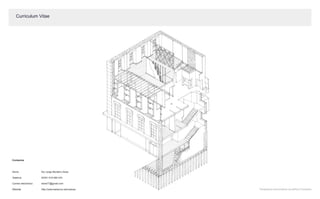 Contactos
	Nome							Rui Jorge Monteiro Alves
	Telefone						00351 919 080 474
	Correio electrónico			alves77@gmail.com
	Website						http://www.behance.net/ruialves
			
	
Perspectiva axonométrica de edifício Pombalino
		Curriculum Vitae
 