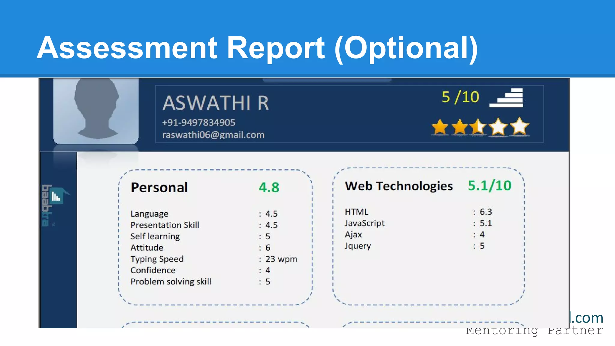 Assessment Report (Optional)
 