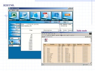 The result in Excel after converting the report using B2WinReport needs to configured only once. Next time this report is run by any user, same settings will be used for optimal conversion of report to tabular format.The configuration is saved per language.