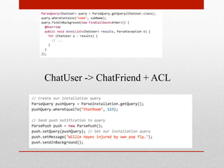 ChatUser -> ChatFriend + ACL
 
