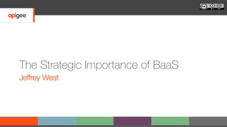 The Strategic Importance of BaaS
Jeﬀrey West
 